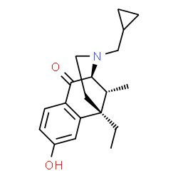 ChemSpider 2D Image | (2S,11R)-3-(cyclopropylmethyl)-6-ethyl-8-hydroxy-11-methyl-3,4,5,6-tetrahydro-2,6-methano-3-benzazocin-1(2H)-one | C19H25NO2
