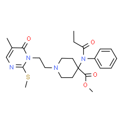 ChemSpider 2D Image | Methyl 1-{2-[5-methyl-2-(methylsulfanyl)-6-oxo-1(6H)-pyrimidinyl]ethyl}-4-[phenyl(propionyl)amino]-4-piperidinecarboxylate | C24H32N4O4S