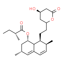ChemSpider 2D Image | (1S,3R,7S,8S)-8-{2-[(4R)-4-Hydroxy-6-oxotetrahydro-2H-pyran-2-yl]ethyl}-3,7-dimethyl-1,2,3,7,8,8a-hexahydro-1-naphthalenyl (2R)-2-methylbutanoate | C24H36O5