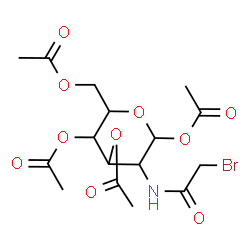 ChemSpider 2D Image | 1,3,4,6-Tetra-O-acetyl-2-[(bromoacetyl)amino]-2-deoxyhexopyranose | C16H22BrNO10