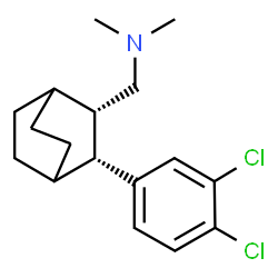 ChemSpider 2D Image | 1-[(2S,3R)-3-(3,4-Dichlorophenyl)bicyclo[2.2.2]oct-2-yl]-N,N-dimethylmethanamine | C17H23Cl2N