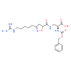 ChemSpider 2D Image | N-[(Benzyloxy)carbonyl]-3-({[3-(5-carbamimidamidopentyl)-4,5-dihydro-1,2-oxazol-5-yl]carbonyl}amino)-L-alanine | C21H30N6O6