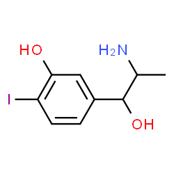 ChemSpider 2D Image | 5-(2-Amino-1-hydroxypropyl)-2-iodophenol | C9H12INO2