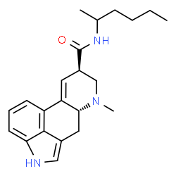 ChemSpider 2D Image | (8beta)-N-(2-Hexanyl)-6-methyl-9,10-didehydroergoline-8-carboxamide | C22H29N3O