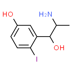 ChemSpider 2D Image | 3-(2-Amino-1-hydroxypropyl)-4-iodophenol | C9H12INO2