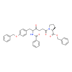 ChemSpider 2D Image | Benzyl 1-{5-(benzoylamino)-6-[4-(benzyloxy)phenyl]-4-oxohexanoyl}-L-prolinate | C38H38N2O6