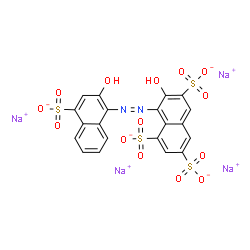 ChemSpider 2D Image | Tetrasodium 7-hydroxy-8-[(2-hydroxy-4-sulfonato-1-naphthyl)diazenyl]-1,3,6-naphthalenetrisulfonate | C20H10N2Na4O14S4