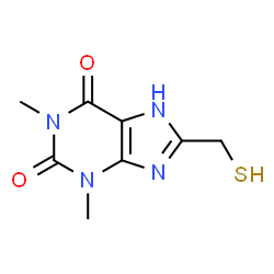 ChemSpider 2D Image | 1,3-Dimethyl-8-(sulfanylmethyl)-3,7-dihydro-1H-purine-2,6-dione | C8H10N4O2S