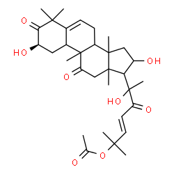 ChemSpider 2D Image | (2R,23E)-2,16,20-Trihydroxy-9,10,14-trimethyl-1,11,22-trioxo-4,9-cyclo-9,10-secocholesta-5,23-dien-25-yl acetate | C32H46O8