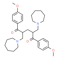 ChemSpider 2D Image | 2,4-Bis(1-azepanylmethyl)-1,5-bis(4-methoxyphenyl)-1,5-pentanedione | C33H46N2O4