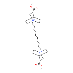 ChemSpider 2D Image | 1,1'-(1,10-Decanediyl)bis[3-(methoxycarbonyl)-1-azoniabicyclo[2.2.2]octane] | C28H50N2O4