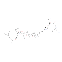 ChemSpider 2D Image | N-{[(4R,7S,10R,16R,22R,25S)-25-Amino-7,16,22-tris(4-aminobutyl)-10-methyl-6,9,12,15,18,21,24-heptaoxo-1,2-dithia-5,8,11,14,17,20,23-heptaazacyclohexacosan-4-yl]carbonyl}-L-seryl-L-arginyl-L-leucyl-L-m
ethionyl-L-tyrosyl-N-[(4R,7S)-4-({(2S)-1-[(2-{[(2S)-1-{[(4S,7R,13R,16S,19R)-7-(4-aminobutyl)-16-(3-carbamimidamidopropyl)-4-carbamoyl-13-(hydroxymethyl)-6,9,12,15,18-pentaoxo-1,2-dithia-5,8,11,14,17-p
entaazacycloicosan-19-yl]amino}-3-hydroxy-1- | C102H172N36O32S7