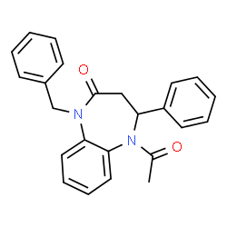 ChemSpider 2D Image | 5-Acetyl-1-benzyl-4-phenyl-1,3,4,5-tetrahydro-2H-1,5-benzodiazepin-2-one | C24H22N2O2