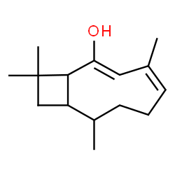 ChemSpider 2D Image | (2Z,4Z)-4,8,11,11-Tetramethylbicyclo[7.2.0]undeca-2,4-dien-2-ol | C15H24O