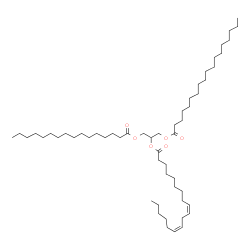 ChemSpider 2D Image | 1-(Palmitoyloxy)-3-(stearoyloxy)-2-propanyl (9Z,12Z)-9,12-octadecadienoate | C55H102O6