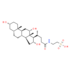 ChemSpider 2D Image | 2-{[(3alpha,5beta,12alpha,16alpha)-3,12,16-Trihydroxy-24-oxocholan-24-yl]amino}ethanesulfonic acid | C26H45NO7S