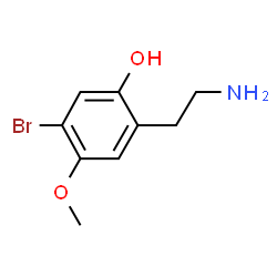 ChemSpider 2D Image | 2-(2-Aminoethyl)-5-bromo-4-methoxyphenol | C9H12BrNO2