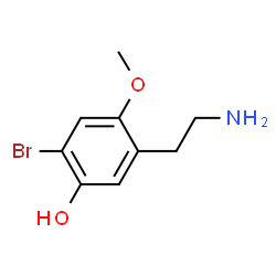 ChemSpider 2D Image | 5-(2-Aminoethyl)-2-bromo-4-methoxyphenol | C9H12BrNO2