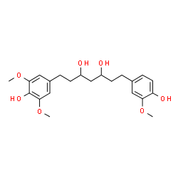 ChemSpider 2D Image | 1-(4-Hydroxy-3,5-dimethoxyphenyl)-7-(4-hydroxy-3-methoxyphenyl)-3,5-heptanediol | C22H30O7