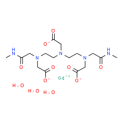 ChemSpider 2D Image | Gadolinium 5,8-bis(carboxylatomethyl)-11-[2-(methylamino)-2-oxoethyl]-3-oxo-2,5,8,11-tetraazatridecan-13-oate hydrate (1:1:3) | C16H32GdN5O11