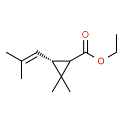 ChemSpider 2D Image | Ethyl (3R)-2,2-dimethyl-3-(2-methyl-1-propen-1-yl)cyclopropanecarboxylate | C12H20O2