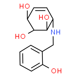 ChemSpider 2D Image | 6-[(2-Hydroxybenzyl)amino]-4-cyclohexene-1,2,3-triol | C13H17NO4