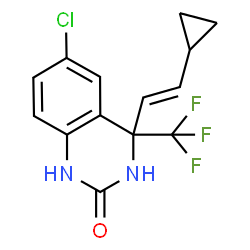 ChemSpider 2D Image | 6-Chloro-4-[(E)-2-cyclopropylvinyl]-4-(trifluoromethyl)-3,4-dihydro-2(1H)-quinazolinone | C14H12ClF3N2O