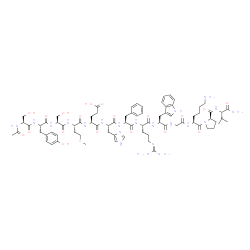 ChemSpider 2D Image | N-Acetyl-L-seryl-L-tyrosyl-L-seryl-L-methionyl-L-alpha-glutamyl-L-histidyl-L-phenylalanyl-L-arginyl-L-tryptophylglycyl-L-lysyl-D-prolyl-L-valinamide | C77H109N21O19S