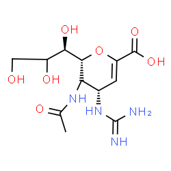 ChemSpider 2D Image | 5-(acetylamino)-2,6-anhydro-4-carbamimidamido-3,4,5-trideoxy-D-xylo-non-2-enonic acid | C12H20N4O7