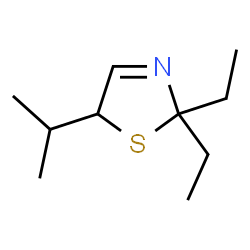 ChemSpider 2D Image | 2,2-Diethyl-5-isopropyl-2,5-dihydro-1,3-thiazole | C10H19NS