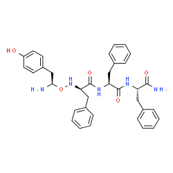 ChemSpider 2D Image | N-[(1R)-1-Amino-2-(4-hydroxyphenyl)ethoxy]-D-phenylalanyl-L-phenylalanyl-L-phenylalaninamide | C35H39N5O5