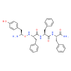 ChemSpider 2D Image | N-[(1R)-1-Amino-2-(4-hydroxyphenyl)ethoxy]-L-phenylalanyl-L-phenylalanyl-L-phenylalaninamide | C35H39N5O5