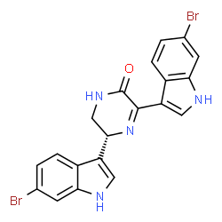 ChemSpider 2D Image | (5R)-3,5-Bis(6-bromo-1H-indol-3-yl)-5,6-dihydro-2(1H)-pyrazinone | C20H14Br2N4O