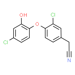 ChemSpider 2D Image | [3-chloro-4-(4-chloro-2-hydroxyphenoxy)phenyl]acetonitrile | C14H9Cl2NO2