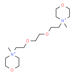 ChemSpider 2D Image | 4,4'-[1,2-Ethanediylbis(oxy-2,1-ethanediyl)]bis(4-methylmorpholin-4-ium) | C16H34N2O4