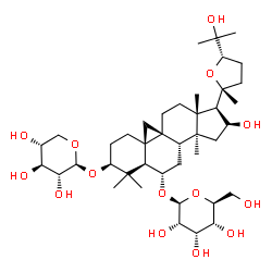 ChemSpider 2D Image | (3beta,6alpha,9beta,20R,24S)-16,25-Dihydroxy-3-(beta-D-xylopyranosyloxy)-20,24-epoxy-9,19-cyclolanostan-6-yl beta-L-allopyranoside | C41H68O14