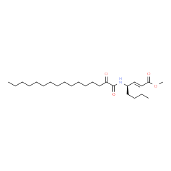 ChemSpider 2D Image | Methyl (2E,4R)-4-[(2-oxohexadecanoyl)amino]-2-octenoate | C25H45NO4
