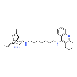 ChemSpider 2D Image | (9E)-9-ethylidene-7-methyl-N~3~-[7-(1,2,3,4-tetrahydroacridin-9-ylamino)heptyl]bicyclo[3.3.1]non-6-ene-1,3-diamine | C32H46N4