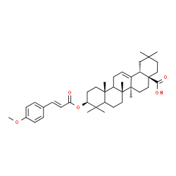ChemSpider 2D Image | (3beta,5xi,9xi)-3-{[(2E)-3-(4-Methoxyphenyl)-2-propenoyl]oxy}olean-12-en-28-oic acid | C40H56O5