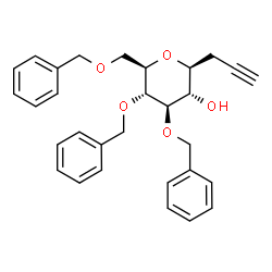 ChemSpider 2D Image | (1S)-1,5-Anhydro-3,4,6-tri-O-benzyl-1-(2-propyn-1-yl)-D-glucitol | C30H32O5