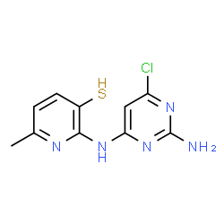 ChemSpider 2D Image | 2-[(2-Amino-6-chloro-4-pyrimidinyl)amino]-6-methyl-3-pyridinethiol | C10H10ClN5S