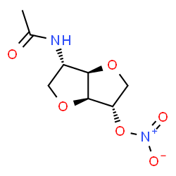 ChemSpider 2D Image | 2-Acetamido-1,4:3,6-dianhydro-2-deoxy-5-O-nitro-L-iditol | C8H12N2O6