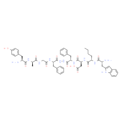 ChemSpider 2D Image | (2S,5R,11S,16S,19S)-2-Amino-19-{[(2S)-2-{[(2R)-2-amino-3-(1H-indol-2-yl)propanoyl]amino}hexanoyl]amino}-11,16-dibenzyl-1-(4-hydroxyphenyl)-5-methyl-3,6,9,12,15,18-hexaoxo-4,7,10,13,14,17-hexaazahenico
san-21-oic acid | C53H65N11O11