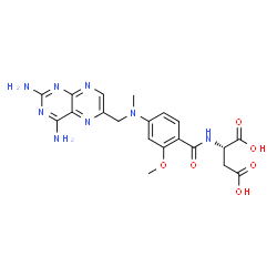 ChemSpider 2D Image | N-(4-{[(2,4-Diamino-6-pteridinyl)methyl](methyl)amino}-2-methoxybenzoyl)-L-aspartic acid | C20H22N8O6