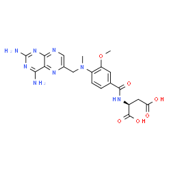 ChemSpider 2D Image | N-(4-{[(2,4-Diamino-6-pteridinyl)methyl](methyl)amino}-3-methoxybenzoyl)-L-aspartic acid | C20H22N8O6