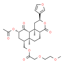 ChemSpider 2D Image | [(2S,4aR,6aS,7R,9S,10aS,10bR)-9-Acetoxy-2-(3-furyl)-6a,10b-dimethyl-4,10-dioxododecahydro-2H-benzo[f]isochromen-7-yl]methyl (2-methoxyethoxy)acetate | C27H36O10