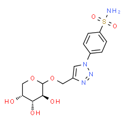 ChemSpider 2D Image | 4-{4-[(D-Arabinopyranosyloxy)methyl]-1H-1,2,3-triazol-1-yl}benzenesulfonamide | C14H18N4O7S