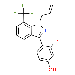 ChemSpider 2D Image | 4-[1-Allyl-7-(trifluoromethyl)-1H-indazol-3-yl]-1,3-benzenediol | C17H13F3N2O2