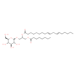 ChemSpider 2D Image | 1-(beta-D-Glucopyranosyloxy)-3-(octanoyloxy)-2-propanyl (9E,12E)-9,12-octadecadienoate | C35H62O10