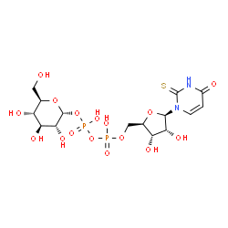 ChemSpider 2D Image | [(2R,3S,4R,5R)-3,4-Dihydroxy-5-(4-oxo-2-thioxo-3,4-dihydro-1(2H)-pyrimidinyl)tetrahydro-2-furanyl]methyl (2R,3R,4S,5S,6R)-3,4,5-trihydroxy-6-(hydroxymethyl)tetrahydro-2H-pyran-2-yl dihydrogen diphosph
ate | C15H24N2O16P2S